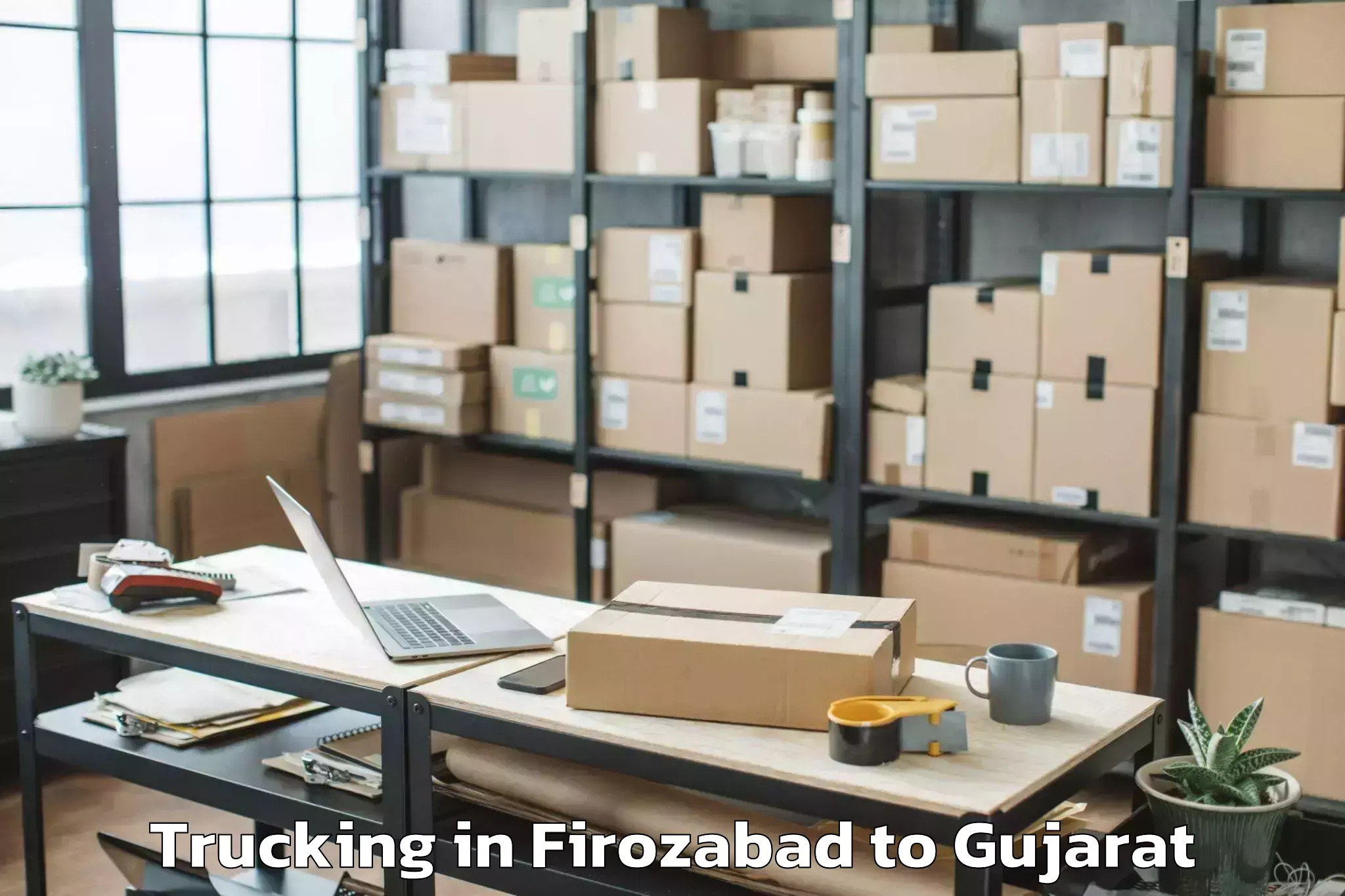 Easy Firozabad to Gujarat National Law Universit Trucking Booking